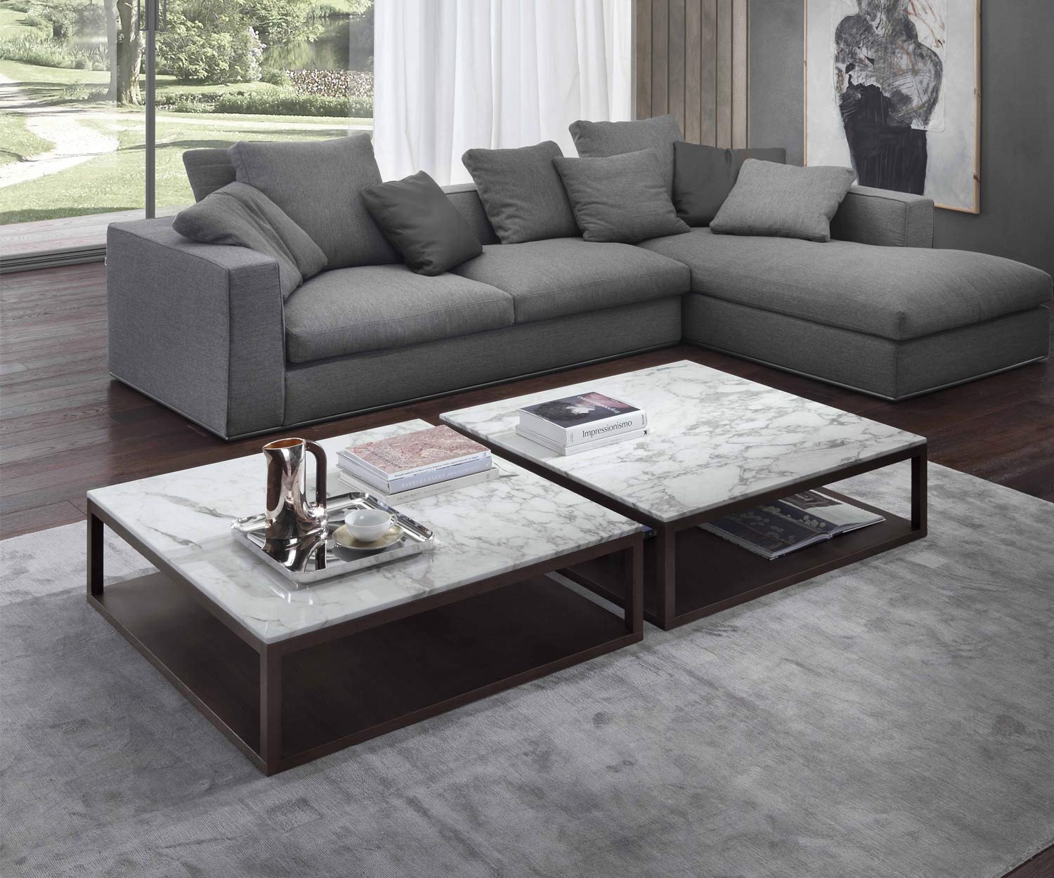 Exklusiver Giulio Marelli Design Couchtisch Stone B 95x95 Carrara Marmor Tischplatte Exklusiver Giulio Marelli Design Couchtisch Stone B 95x95 Carrara Marmor Tischplatte