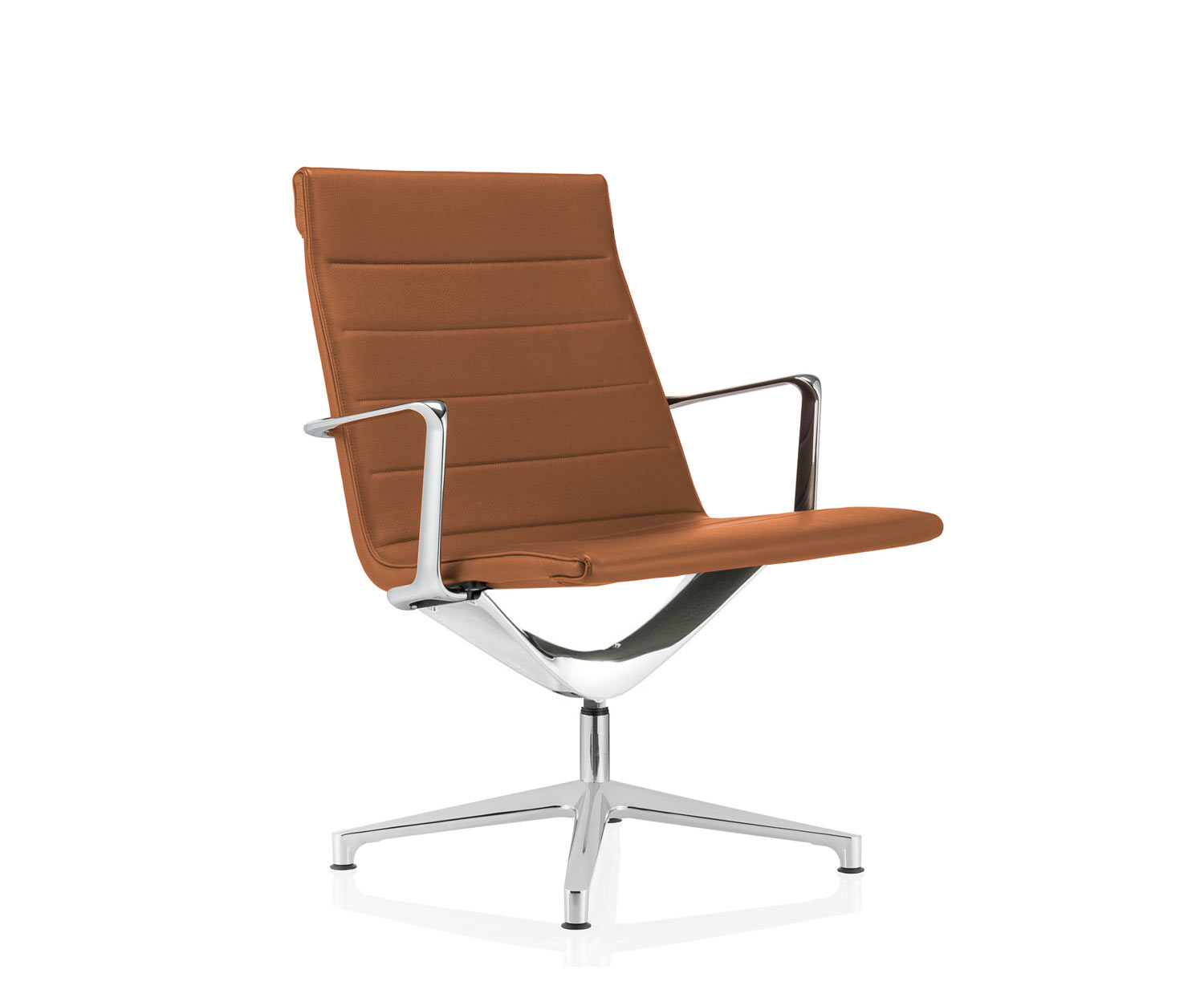 Exklusiver ICF Valea Lounge Drehstuhl Aluminium Leder Tobacco Exklusiver ICF Valea Lounge Drehstuhl Aluminium Leder Tobacco